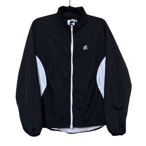 FootJoy Zip Windbreaker Women’s L Black White Loudon Golf Country Club Jacket